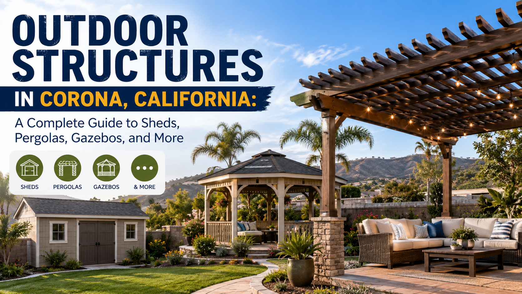 Outdoor Structures in Corona, California: A Complete Guide to Sheds, Pergolas, Gazebos, and More